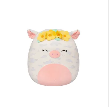 Squishmallows  Rosie Spotted Pig with Flower Crown Official KellyToy