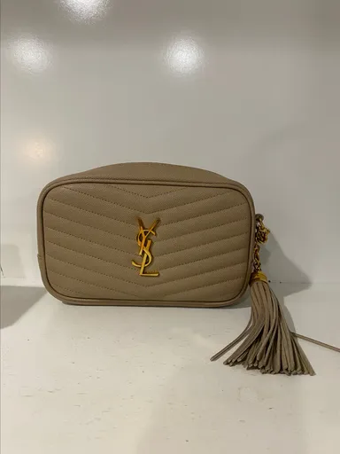 SAINT LAURENT YSL Mini Lou Camera Beige Bag