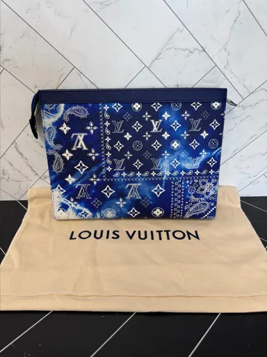 LIKE NEW- Louis Vuitton Blue Bandana Toiletries Pouch 26