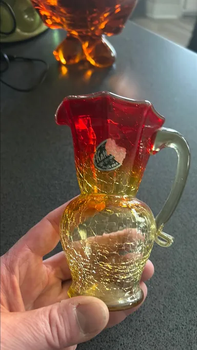 Kanawah amberina glass pitcher