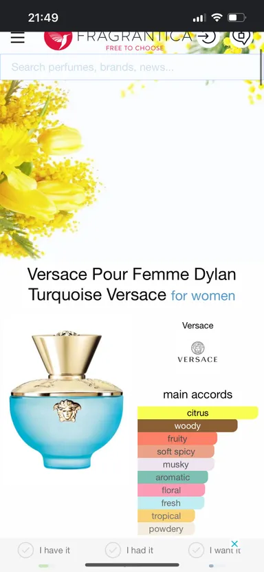 Versace Pour Femme Dylan Turquoise eau de toilette New Unboxed