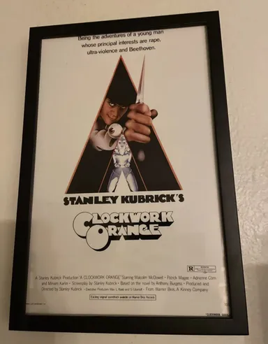 *CUSTOM-FRAMED* A Clockwork Orange 11x17 Poster Print ALLPOSTERS 1971 Kubrick
