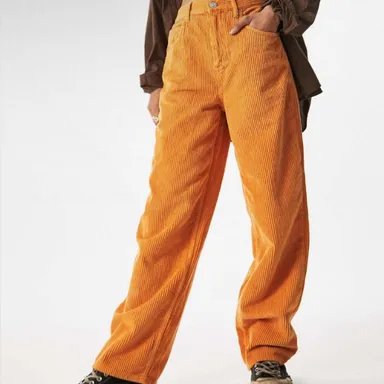 Urban Outfitters Orange Corduroy Boyfriend Pant Size 10 Orange