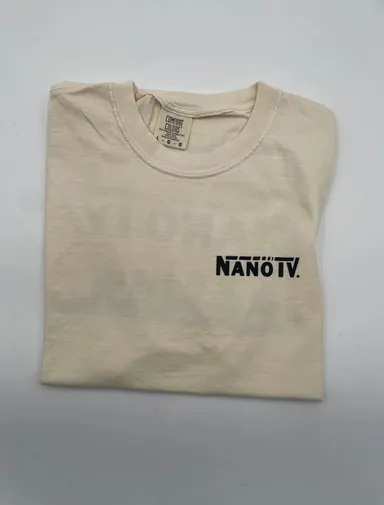 NanoTV Skyline Logo shirt, Cream/Black, Size L