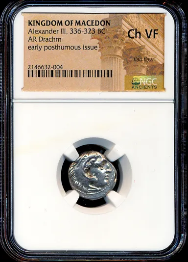 AM116 NGC Ch VF Alexander The Great 323-317 BC Greek Silver Drachm Ancient coin