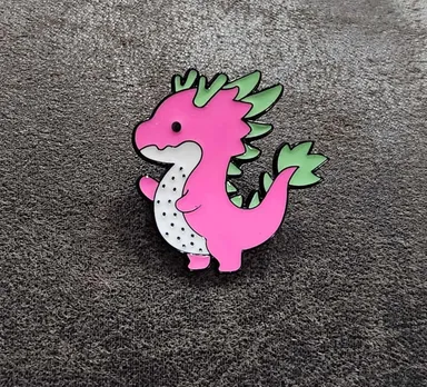 Bright Pink Dragon Enamel Pin