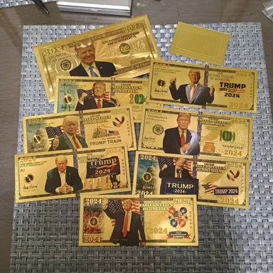 2024 Donald Trump 24k Gold Foil Banknote Set Novelty