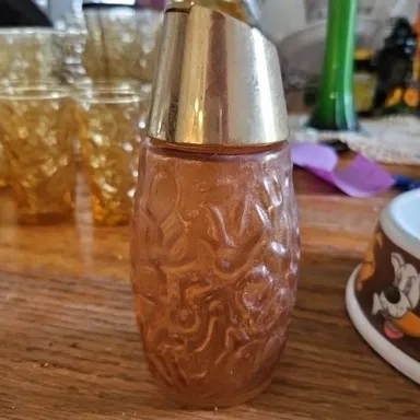 vintage Amber Gold Crinkle Sugar Shaker