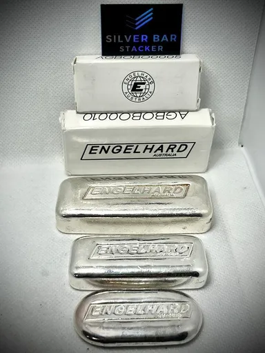 2oz + 5oz + 10oz ENGELHARD AUSTRALIA Modern Poured Cast Silver Bars