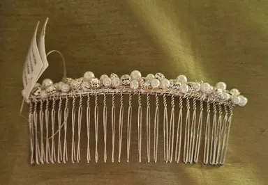 Brand New Ivory Pearl & Crystal Bridal Hair Comb / Hair Piece