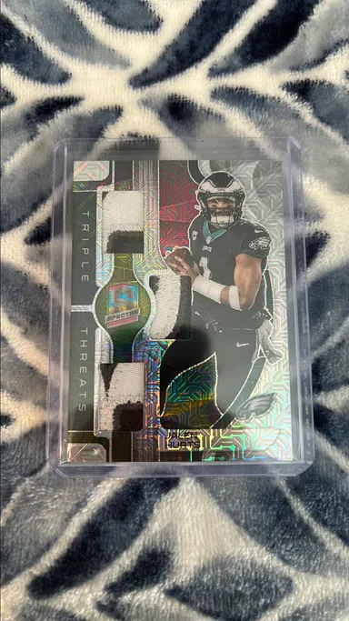 Jalen Hurts Spectra Triple Threats Patches Numbered /25