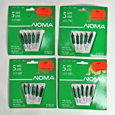 Noma Replacement Green Light Bulbs Push In Mini Lite Lot 4 Christmas NOS Vintage