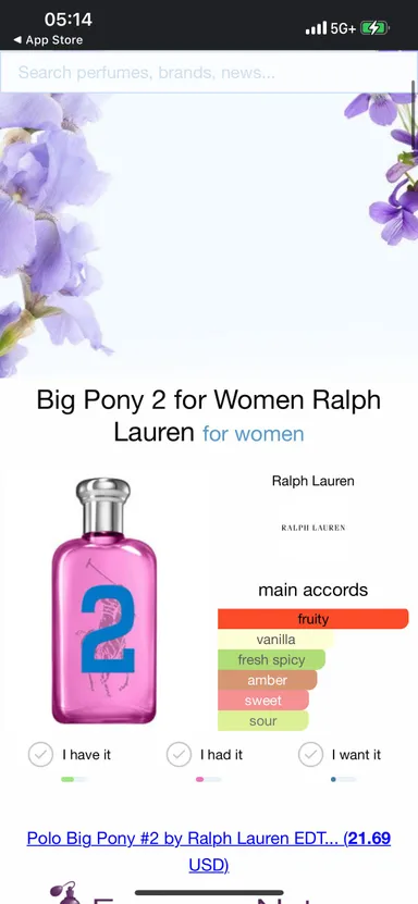 NIB Ralph Lauren Big Pony 2 Eau de toilette for women 3.4 Fl. Oz. 100 ml.