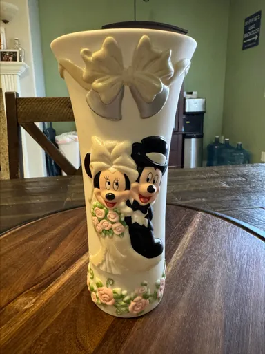 Vintage Mickey and Minnie mouse porcelain wedding vase