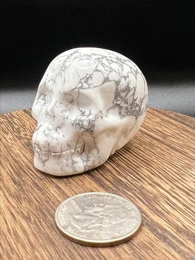 IMPERFECT Howlite Skull Carving