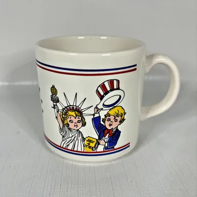 Campbells Coffee Tea Mug Cup Salute America Patriotic Ceramic Vintage