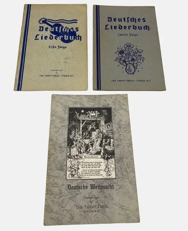 3 Vintage German Songbooks Religious Hymns & Christmas Songs Thrift Press Ithaca