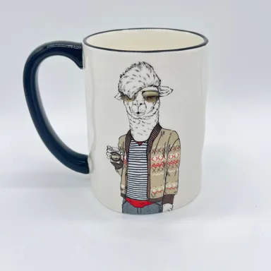 Hipster Llama Ceramic Coffee Beverage Mug Cup