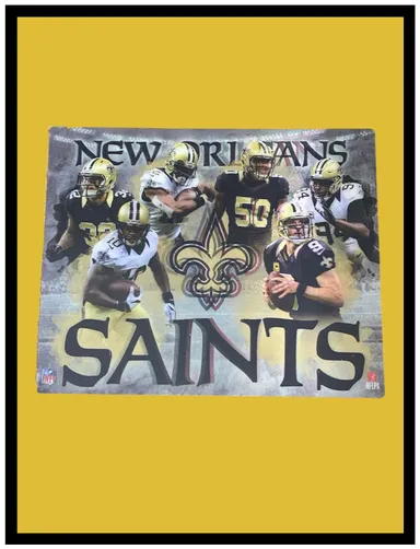 New Orleans Saints & Drew Brees 3D Holographic Poster - 8” x 10” - plus Decals