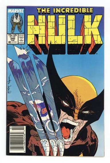 Incredible Hulk #340 Newsstand McFarlane Wolverine High Grade!