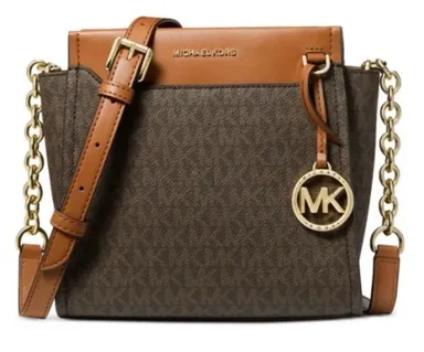 Michael Kors Graham Small North South Leather Messenger Brown Acorn/Gold NWT$298   The Michael Kors