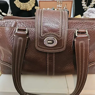 Coach Hamptons Brown Leather PURSE hobo handbag F13961