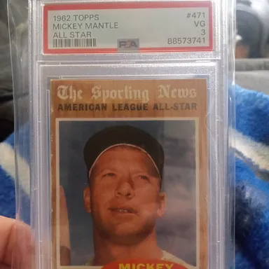 1962 Topps Mickey Mantle 471 All Star PSA VG 3