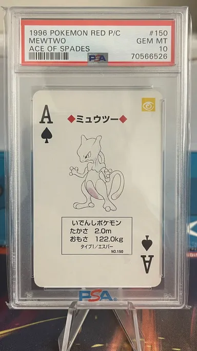 1996 Pokemon Mewtwo Red back Ace of Spades