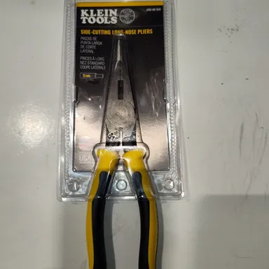 Klein Tools 8" Journeyman Side Cutting Long Nose Pliers