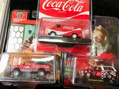 Limited Coca Cola M2 Bundle of 3 Die-cast Car Van Truck Collectible vehicles Coke Chevy Collector