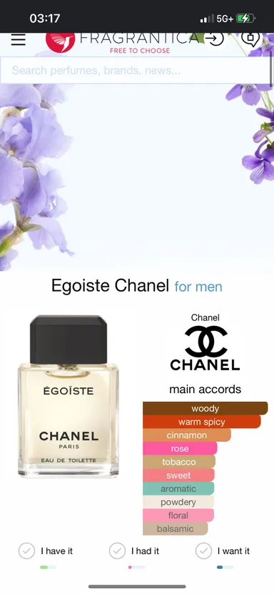 Chanel Egoiste Eau de toilette cologne sample for men 1.2 ml.