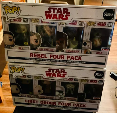 OBO 2017 Disney Star Wars Two Sets Funko Pop Rebel & First Order Four Packs Free Shipping