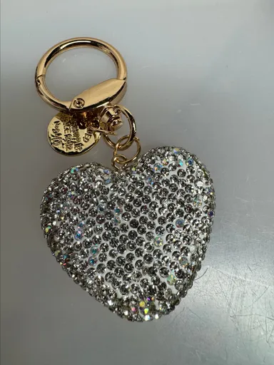 43 clear rhinestone heart purse charm keychain