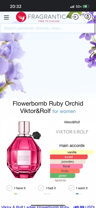 Victor&Rolf Flowerbomb Ruby Orchid perfume sample for women