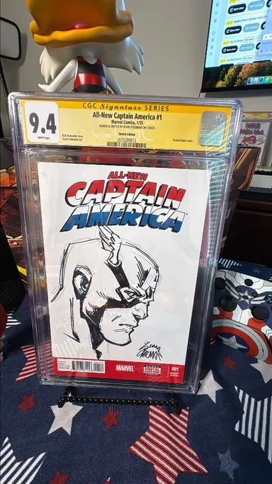 CGC 9.4 All New Captain America 1 SKETCHED AND SIGNED