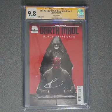 Star Wars Darth Maul Black, White & Red #1 Harvey Variant CGC SS 9.8 signed Ray Park