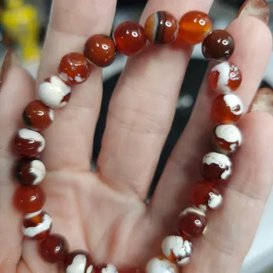 Orca Agate Red Dyed 8mm Bracelet