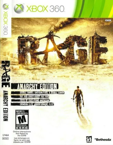 Rage -- Anarchy Edition (Microsoft Xbox 360, 2011) with slip cover and manual