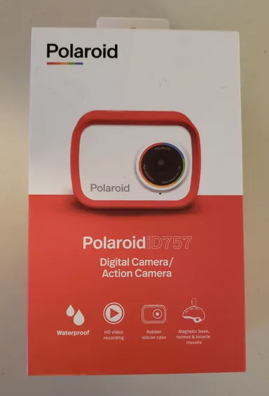  Polaroid iD757 Digital Action Camera | 2" Screen HD Video Recording Helmet Mount