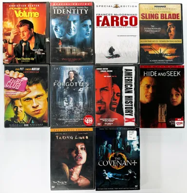 Lot Of 10 DVD Movies Drama Thriller Films Fargo Fight Club American History X