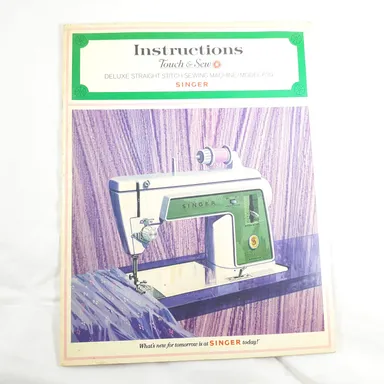 Instructions Touch & Sew Deluxe Straight Stitch Sewing Machine 639 SINGER Book