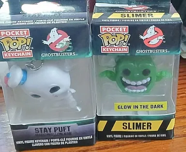 Funko Pocket Pop Keychain Ghostbusters Stay Puft & Slimer Glow In Dark