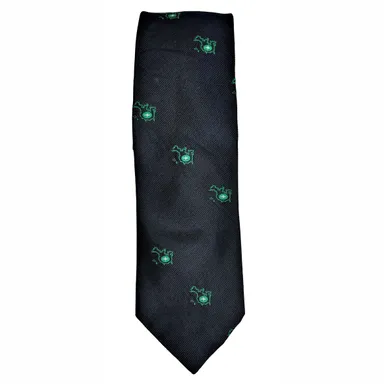 Warden Brooks Ltd Silk Necktie Dark Blue Green United States North America