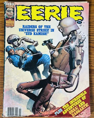 EERIE #126 RICHARD CORBEN ROBOT COVER 1981 ISSUE Warren Horror Magazine Comic