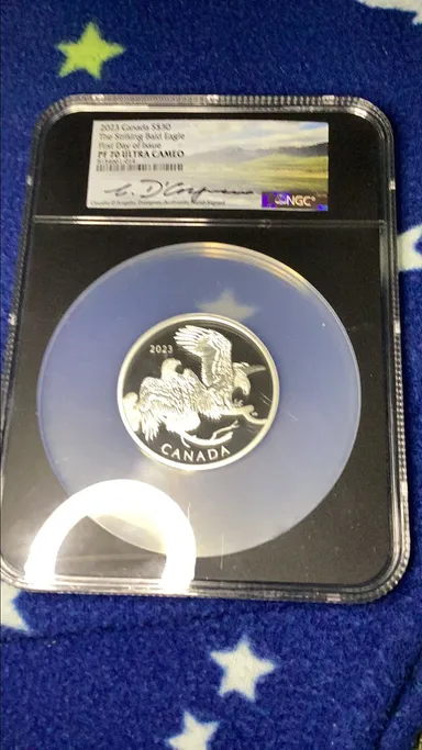 2023 Canada $30 “The Striking Bald Eagle” NGC PR70UCAM | Signed Claudio D’Angelo
First Day of Issue
