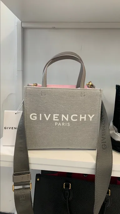 74172 GIvenchy Grey/Pink Canvas Mini G-Tote 2-ways Bag