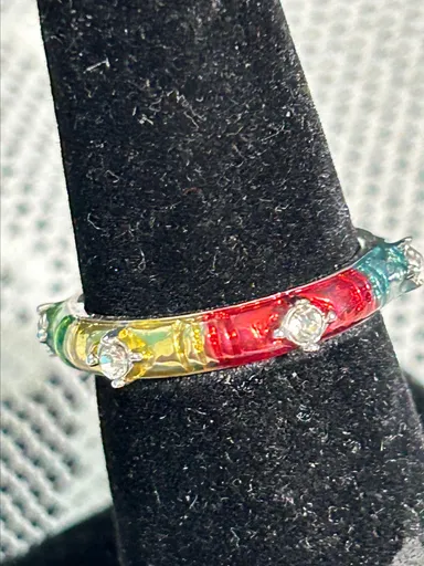 #4 HEIDI DAUS Rainbow Ring size 7