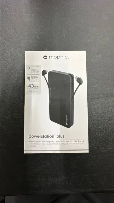 Mophie PowerStation Plus Black USB-C / Lightning Portable Charger 25W 10,000mAh New Open Box