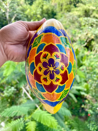 Art - TLC hand painted on a coconut husk