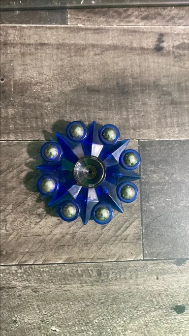 Clear blue with silver balls, fidget spinner